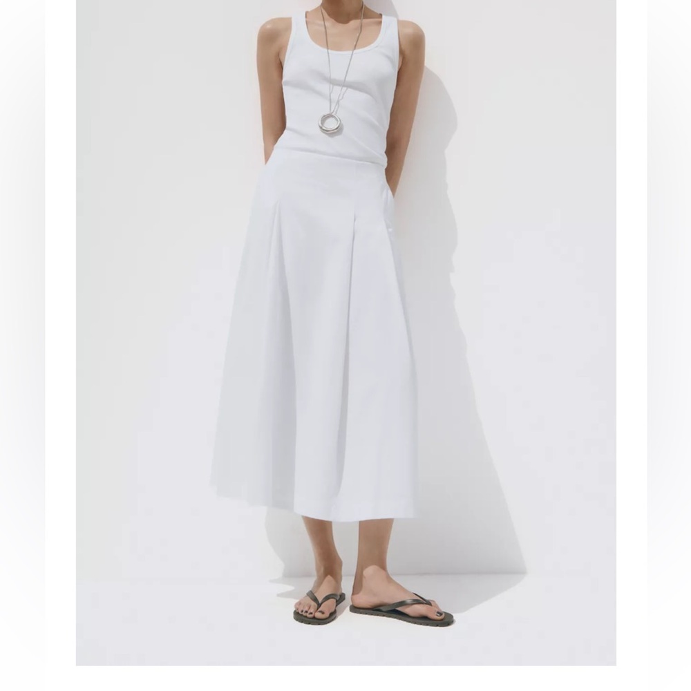 Zara White Midi Skirt
